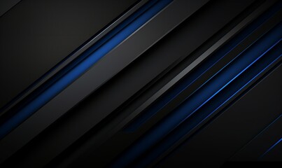 Obraz premium A black and blue background with a minimalist approach, 3D elements, and shadow effects, perfect for product presentations with ample copy space.