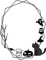 Halloween frame for decoration on transparent background.