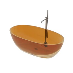 bathtub isolated on a white background, 3D illustration, and a CG render