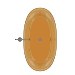 bathtub isolated on a white background, 3D illustration, and a CG render