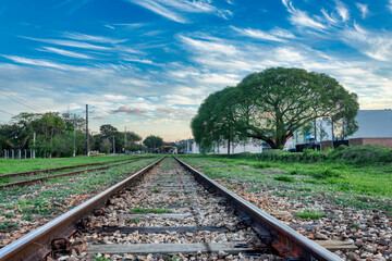 Fototapeta na wymiar railway in the field