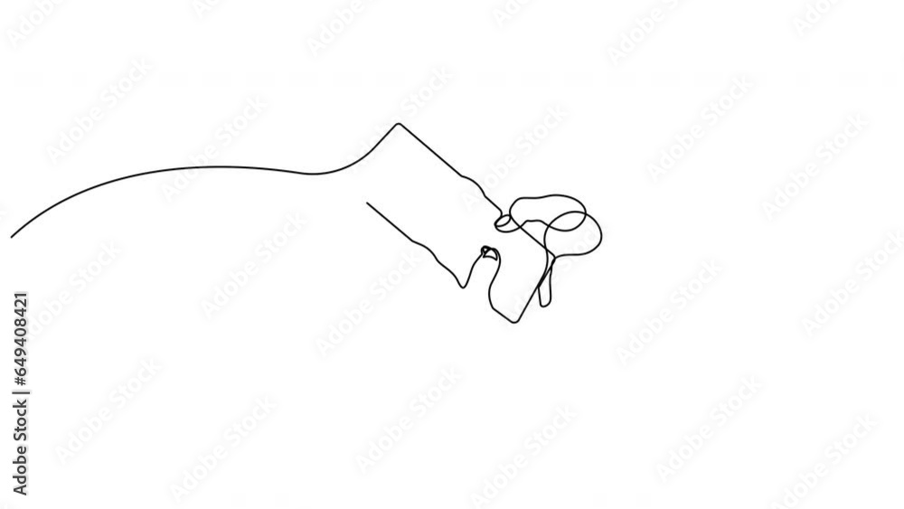 Poster self drawing animation of retro tetris game continuous line drawing. vintage game drawn by one singl