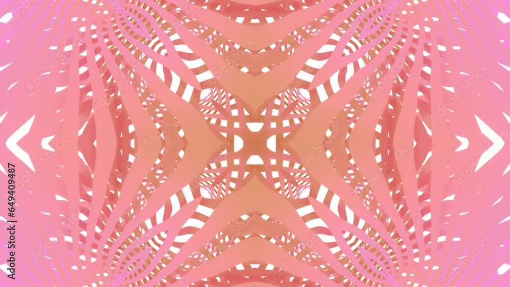 Poster moving geometric pattern with kaleidoscopic lines. design. geometric pattern with wavy ribbon lines.