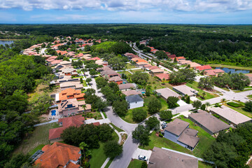 Aerial view of a residencial condominium suburb in Tampa Florida