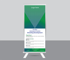 Modern stylish roll up standee banner design trendy shapes and colors