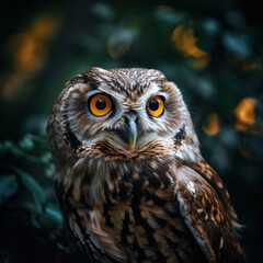 Obraz premium A stunning owl perched on a tree, its feathers and talons on display, a true representation of the natural world. AI Generative.