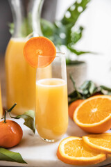 Orange Juice Glass Breakfast Poured