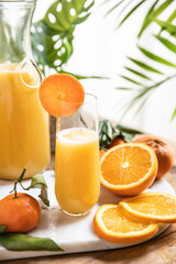 Orange Juice Glass Breakfast Poured
