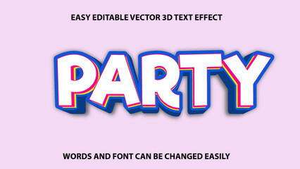 Party 3d editable text effect