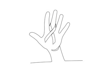 A finger wearing a ribbon. World AIDS day one-line drawing