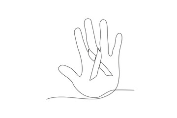 A hand holding an AIDS prevention ribbon. World AIDS day one-line drawing