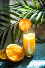 Orange Juice Glass Breakfast Poured
