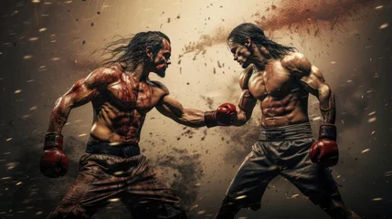 Foto auf Acrylglas Antireflex The battle of two mixed martial arts fighters © cherezoff