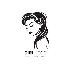 Beautiful woman portrait and Unique icon layout for beauty and fashion business Vector