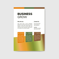 Template vector design for Brochure, Annual Report, Magazine, Poster, Corporate Presentation, Portfolio, Flyer, infographic, layout modern with Green color size A4, Front and back, Easy to use.