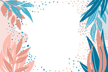 A pink and blue floral border background