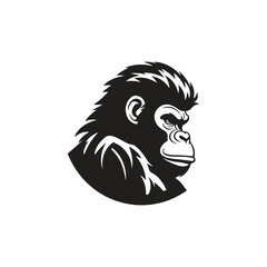 Gorilla vector illustration head evil ferocious gorilla mascot minimal logo