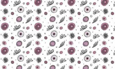 pink pastel hand drawn abstract shapes pattern