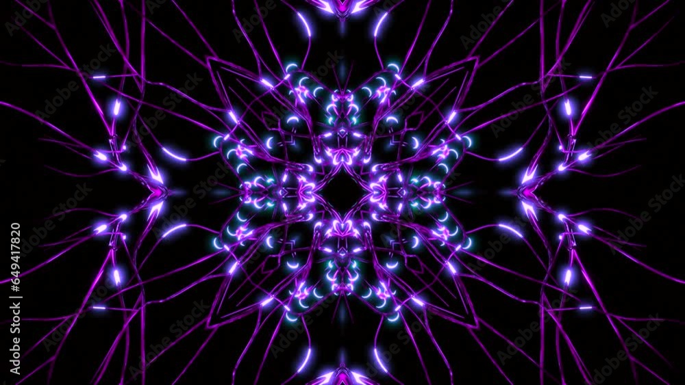 Aufkleber neural pattern with bright pulses. design. bright mandala-style pattern and neural connections pulsa