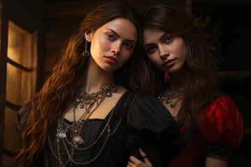 two Victorian vampire mistresses