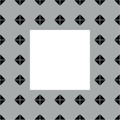 Vector frame on grey, black and white stripes background