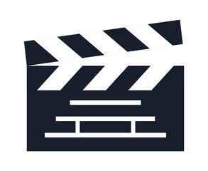 clapboard. movie filming sign. reel stroke television recording motion clapper. vector cartoon flat minimalistic illustration.