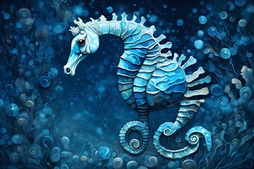 blue sea horse
