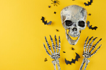 Evoking a sense of unease and fascination through creepy Halloween embellishments. Top view...