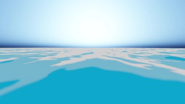 Water caustic background. Pure, clean blue water in the pool. 3D illustration . Water Waves Visual Loop