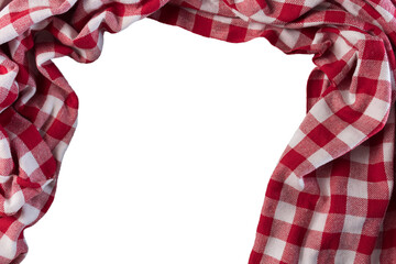Obraz premium red and white checkered tablecloth surrounding with transparencies, PNG format