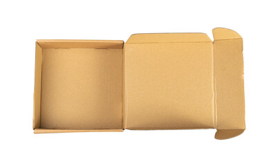New Paper Box Isolated, Craft Paper Delivery Package, Carton Packaging, Cardboard Box on White