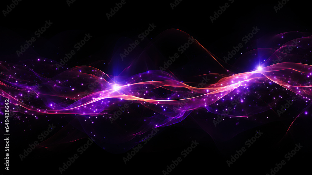 Canvas Prints abstract background with purple moving flying stripes, lines, waves of digital hi-tech smoke particl