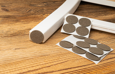 Adhesive Felt Pads Floor Protectors, Anti-Skid Felt Stickers for Chair Legs, Anti-Noise Coating © artemstepanov