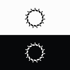 Round circular banner frames, borders . Circle vector logo