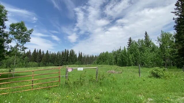 Rural fenced farmland