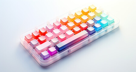 Keyboard single Minimal style Blank on white background. Searching, Find people or stories love of interest on the internet and social media. Information Networking Concept