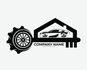 House and car key maker Logo Design Vector Template