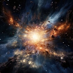 Illustration of the big bang in the universe