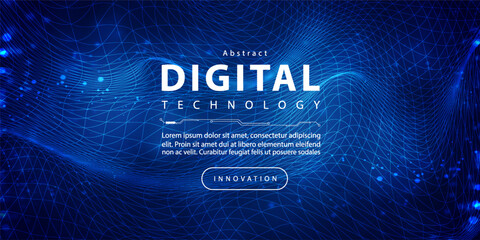 Digital technology speed connect blue green background, cyber nano information, abstract communication, innovation future tech data, internet network connection, Ai big data, line dot illustration 3d