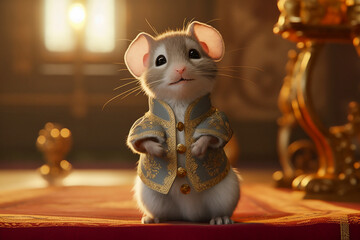 Little mouse prince looking hella regal charming - obrazy, fototapety, plakaty