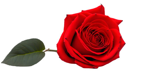 red rose isolated on white transparent background PNG 