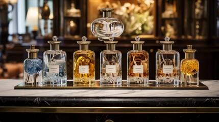a boutique's fragrance testers, inviting customers to discover their signature scent
