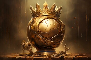 Golden crowned football. Generative AI