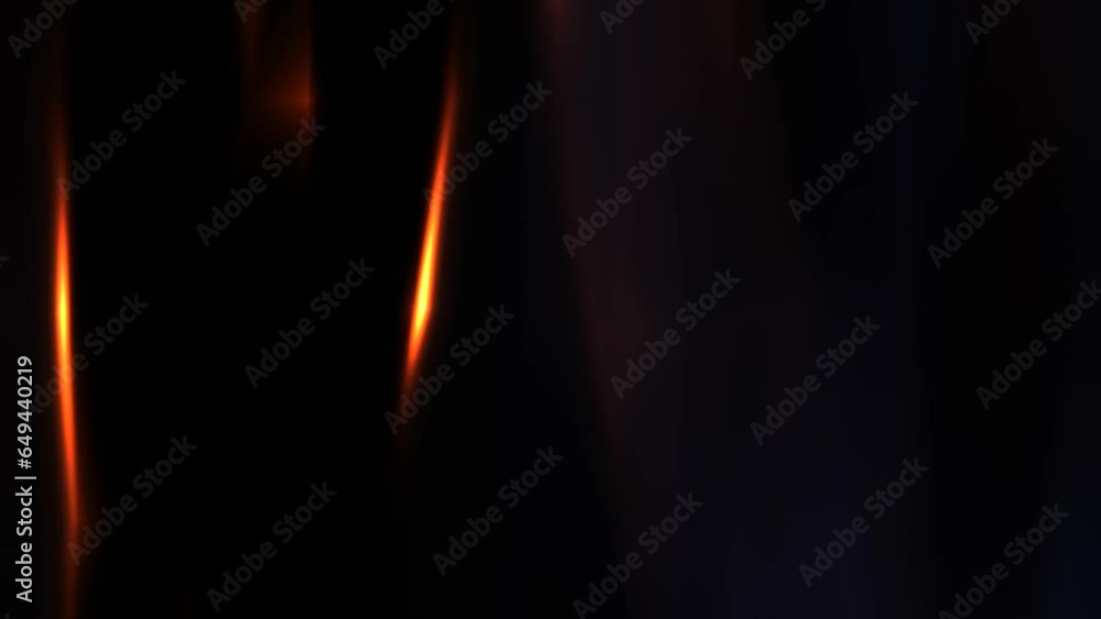Poster animation of abstract light background with blurred fire flames in 3d rendering.
