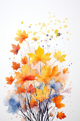 Autumn Themed Water Color Illustration