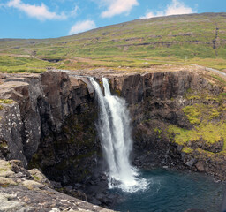 Gufufoss Waterfall, Seyðisfjörður,  East Fjords, Eastern Iceland