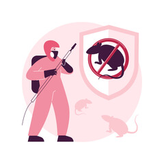 Rodents pest control service abstract concept vector illustration. Rodent control service, house proofing, rats trapping program, mice exterminator, 24 hour pest removal abstract metaphor.