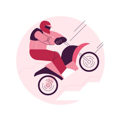 Extreme tourism abstract concept vector illustration. Extreme sports, shock tourism, adrenalin event, dangerous place, ski and snowboard, thrill-seekers, climbing mountains abstract metaphor.