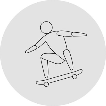 recommend clip art: Skateboarding competition icon. Sport sign. Line art.