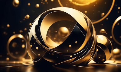 Abstract Shiny Golden Background Luxurious Art with golden Particles - ai generated
